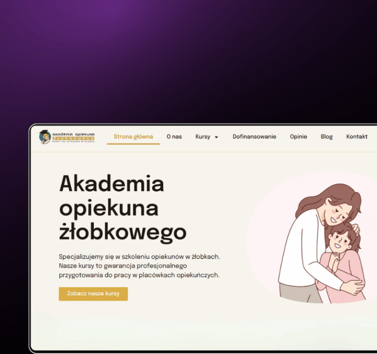 Realizacja strony internetowej przez Agencję YetiWeb dla Akademii Opiekuna