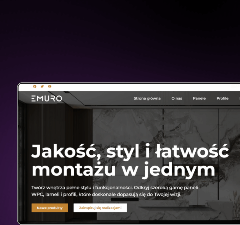Realizacja strony internetowej przez Agencję YetiWeb dla firmy Emuro