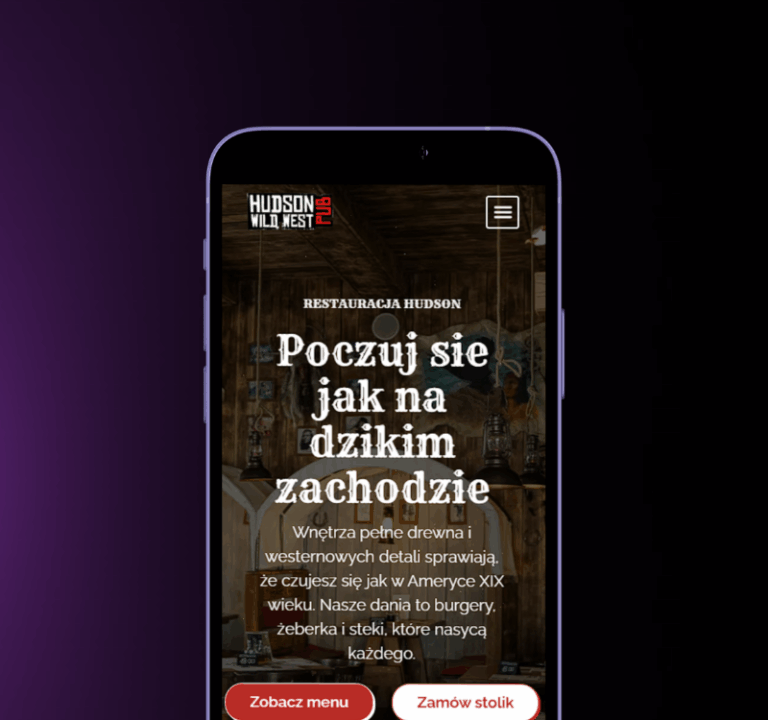 Realizacja strony internetowej przez Agencję YetiWeb dla Restauracji Amerykańskiej Hudson
