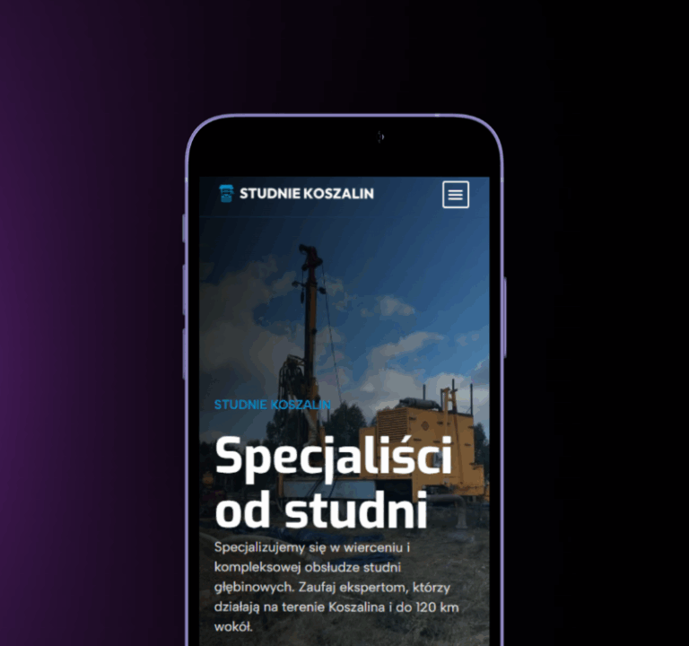Realizacja strony internetowej przez Agencję YetiWeb dla firmy Studnie Koszalin