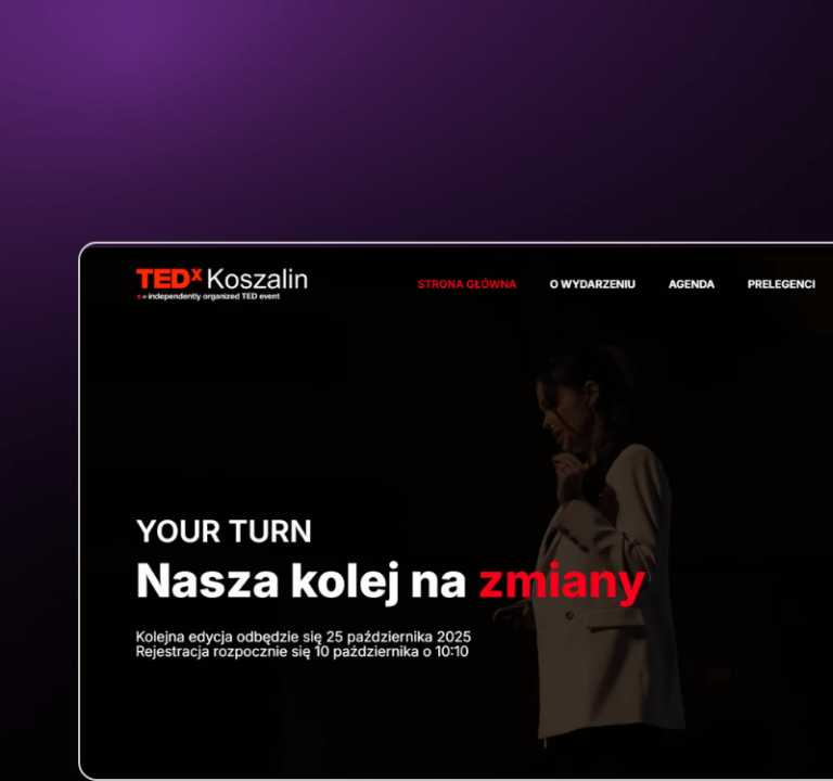Realizacja strony internetowej przez Agencję YetiWeb dla wydarzenia TedXKoszalin