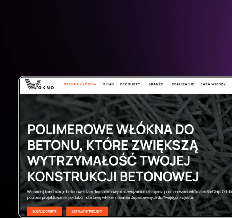 Realizacja strony internetowej przez Agencję YetiWeb dla firmy Wlokno