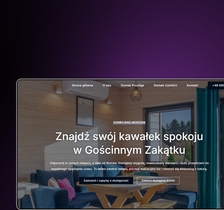 Realizacja strony internetowej Domki Gościnny Zakątek przez YetiWeb