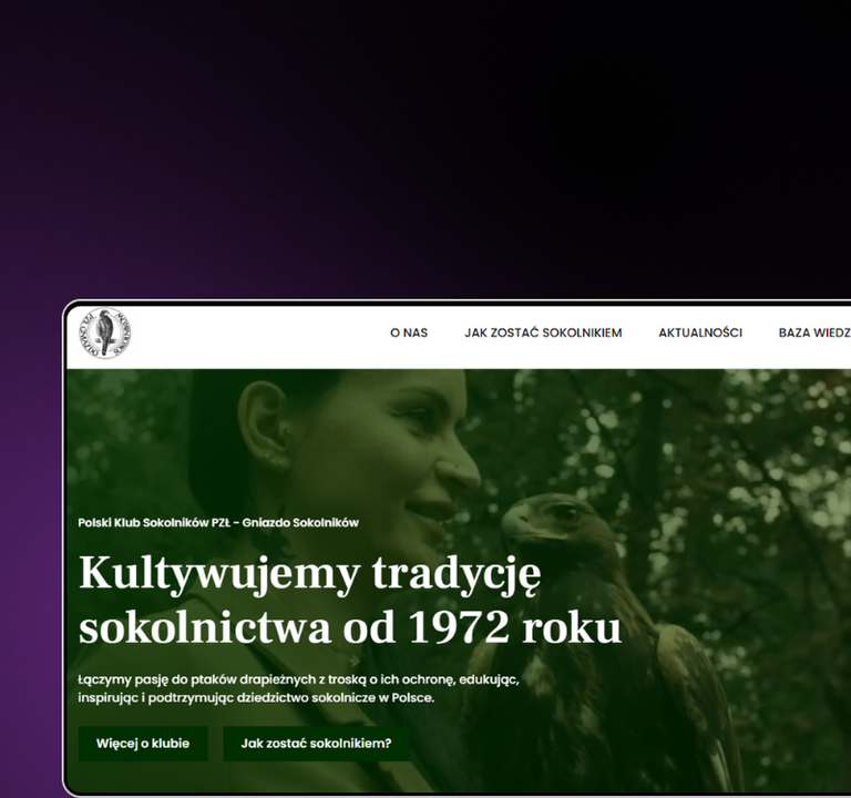 Realizacja strony internetowej PZŁ Gniazdo Sokolników przez YetiWeb