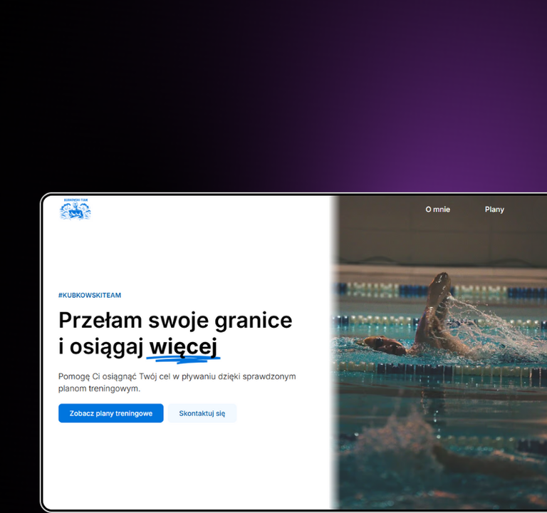 Realizacja strony internetowej Plany Pływackie Kubkowski Team przez YetiWeb