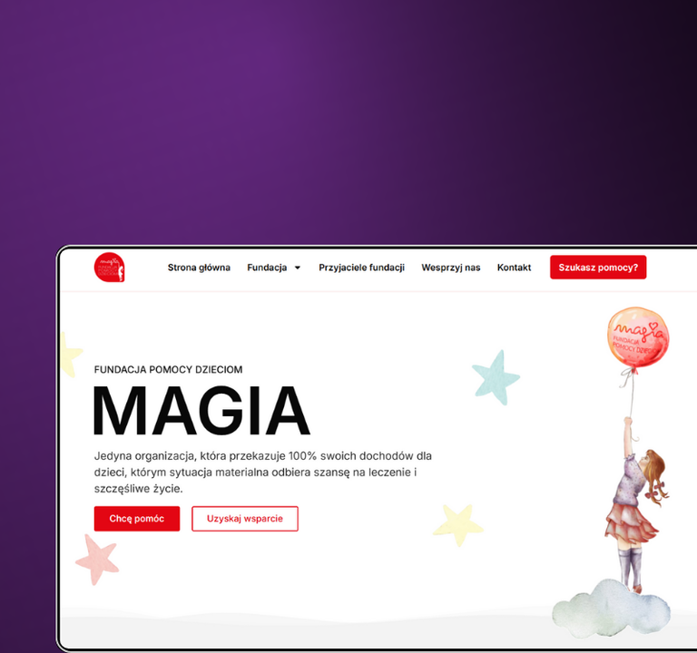 Realizacja strony internetowej Fundacji Charytatywnej Magia Dzieciom przez YetiWeb (1)