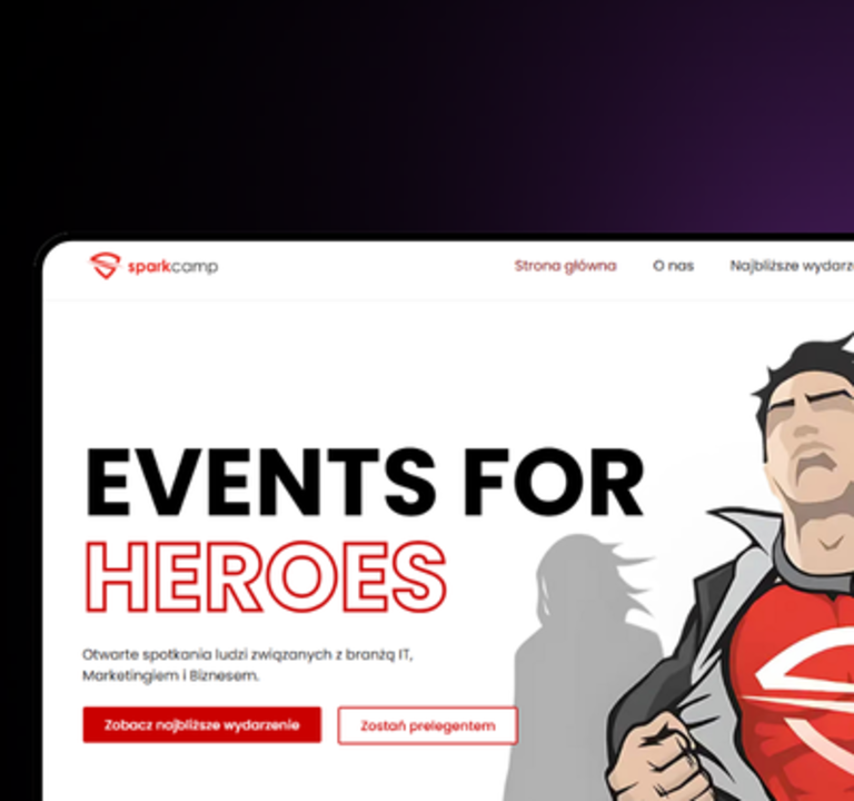 Realizacja strony internetowej przez Agencję YetiWeb dla wydarzenia SparkCamp